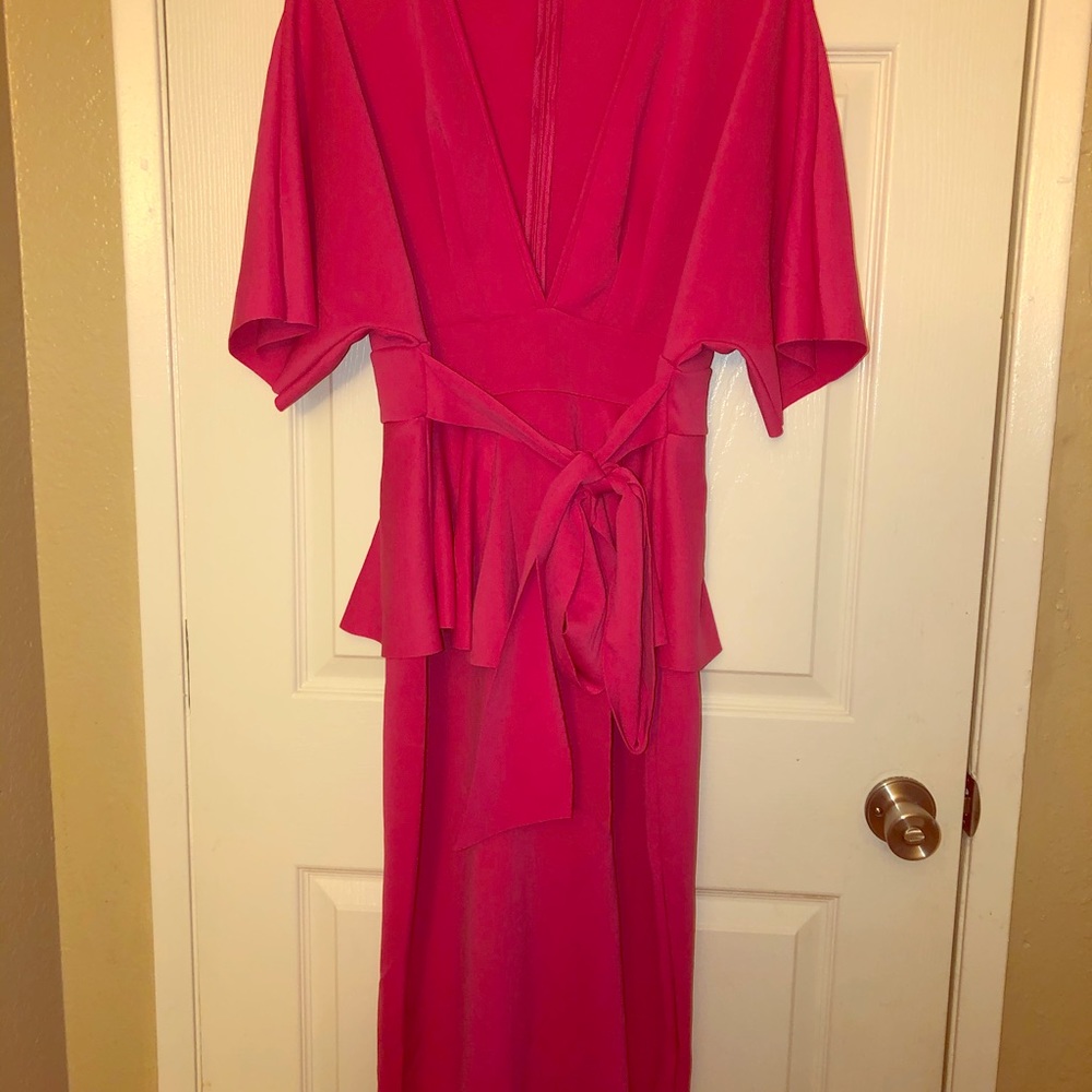 NWOT Hot Pink Batwing Sleeve Dress
